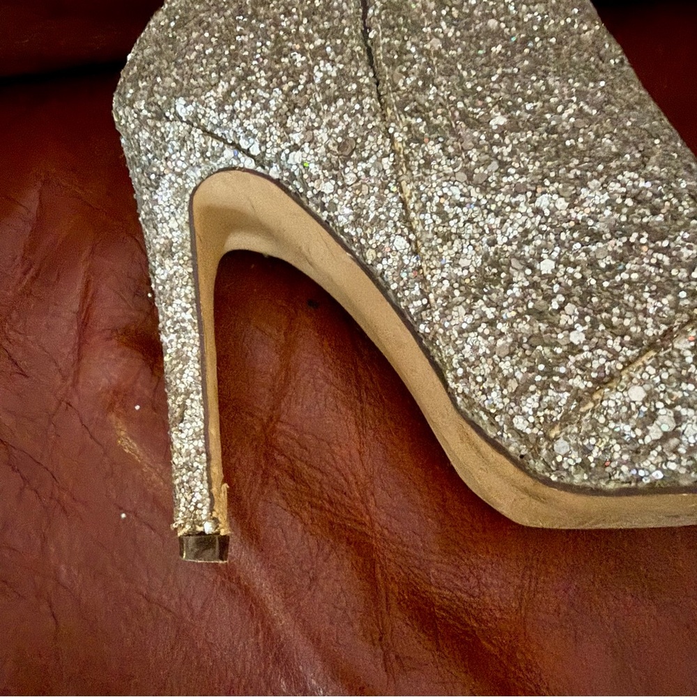 Michael Antonio Glitter Heeled Boots - Silver - Picture 3 of 5